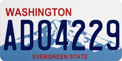 WA license plate ADO4229