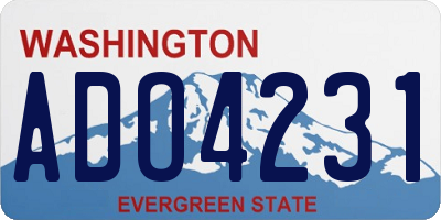 WA license plate ADO4231