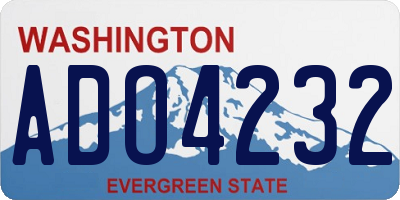 WA license plate ADO4232
