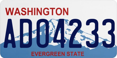 WA license plate ADO4233