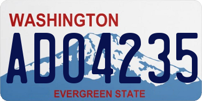WA license plate ADO4235