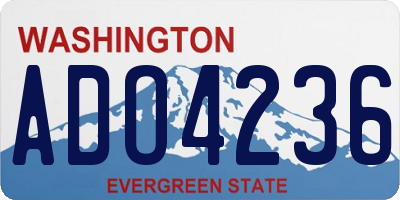 WA license plate ADO4236
