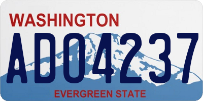 WA license plate ADO4237
