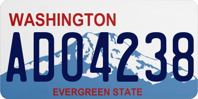 WA license plate ADO4238