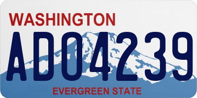 WA license plate ADO4239