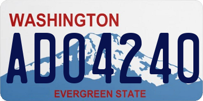 WA license plate ADO4240