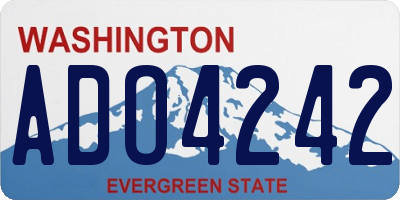 WA license plate ADO4242