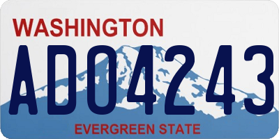 WA license plate ADO4243