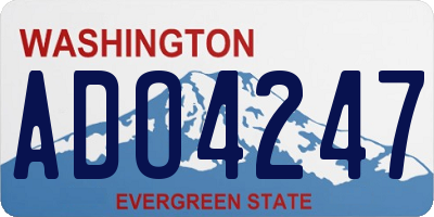 WA license plate ADO4247