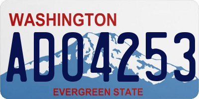 WA license plate ADO4253