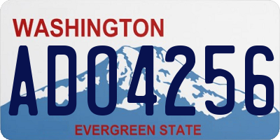 WA license plate ADO4256