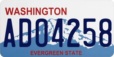 WA license plate ADO4258