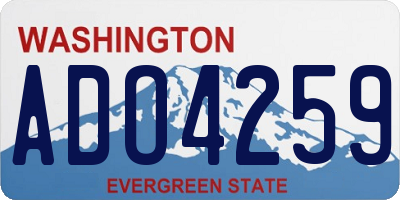 WA license plate ADO4259