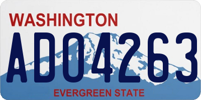 WA license plate ADO4263