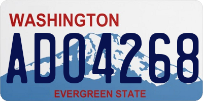 WA license plate ADO4268