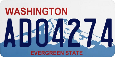 WA license plate ADO4274
