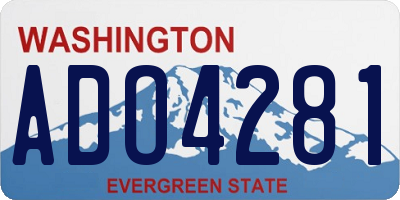 WA license plate ADO4281