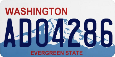 WA license plate ADO4286
