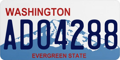 WA license plate ADO4288