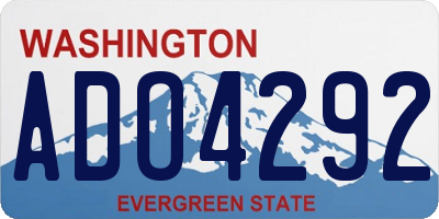 WA license plate ADO4292