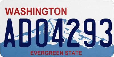 WA license plate ADO4293