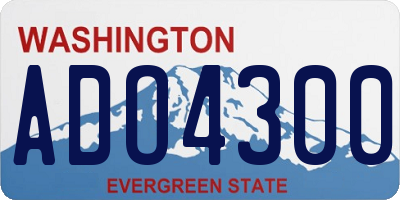 WA license plate ADO4300