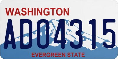 WA license plate ADO4315