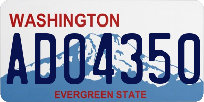 WA license plate ADO4350