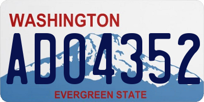 WA license plate ADO4352