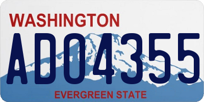 WA license plate ADO4355