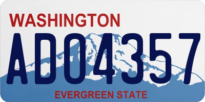 WA license plate ADO4357