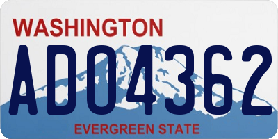 WA license plate ADO4362