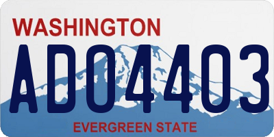 WA license plate ADO4403