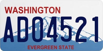 WA license plate ADO4521