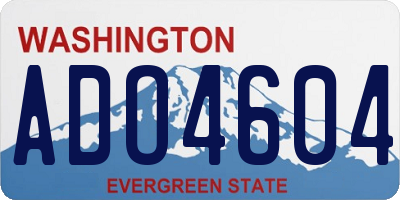 WA license plate ADO4604