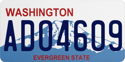 WA license plate ADO4609