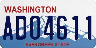 WA license plate ADO4611