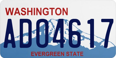 WA license plate ADO4617