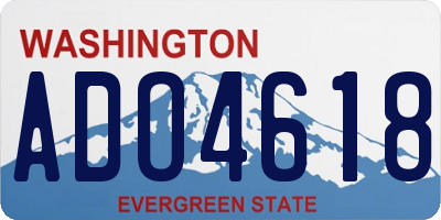 WA license plate ADO4618