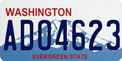 WA license plate ADO4623