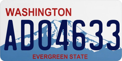 WA license plate ADO4633