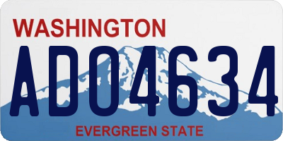 WA license plate ADO4634