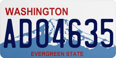 WA license plate ADO4635