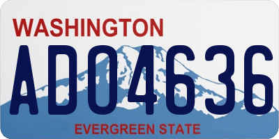 WA license plate ADO4636