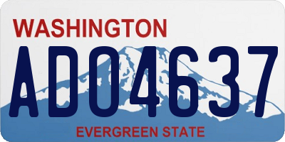 WA license plate ADO4637