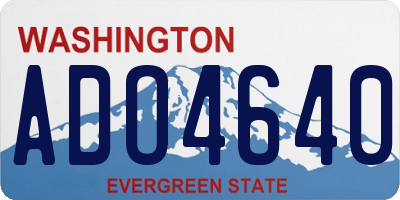 WA license plate ADO4640