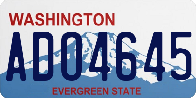 WA license plate ADO4645