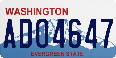 WA license plate ADO4647