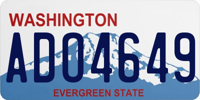WA license plate ADO4649