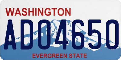 WA license plate ADO4650